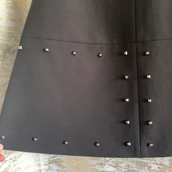 ZARA Black Mini Mod Boxy Studded Skirt Size M - Picture 7 of 13